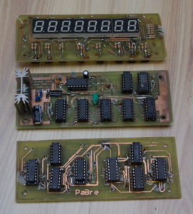 The circuit boards on which the meter was build
